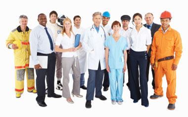 image of a group of workers from various professions